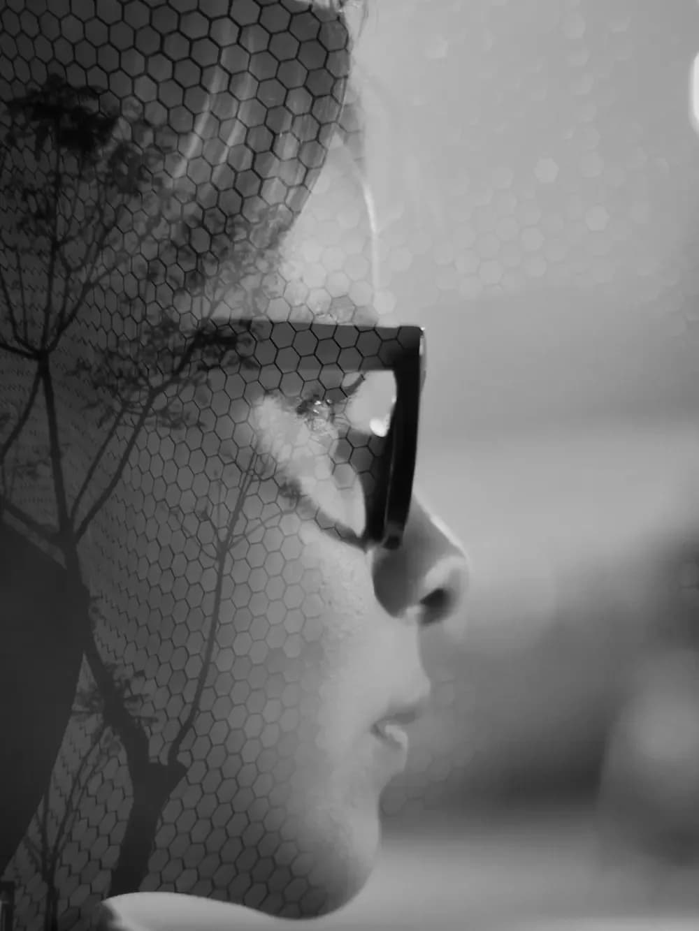 Person reflecting in natural sunlight