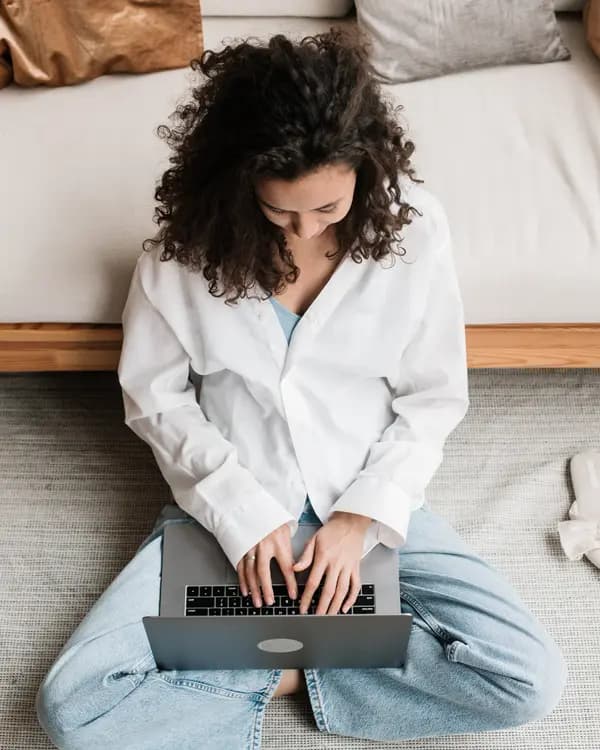Person in a virtual therapy session
