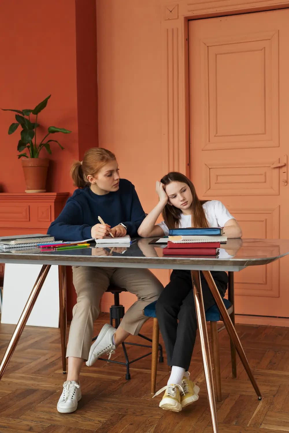 Parent and teen navigating challenges